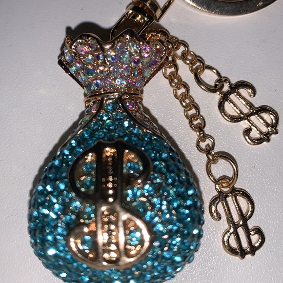 Sparkling Money Bag purse/bag charm  keychain nwt - Picture 1 of 4